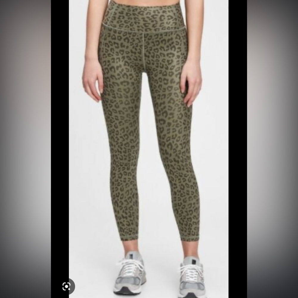 Green Leopard Print GAP Fit Leggings
